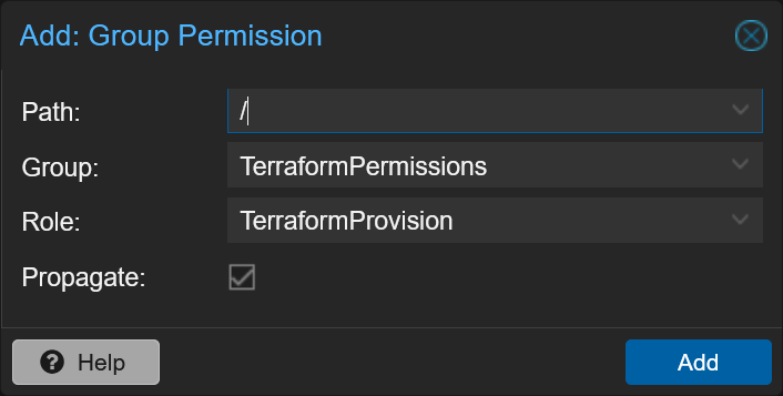 Proxmox add group permissions